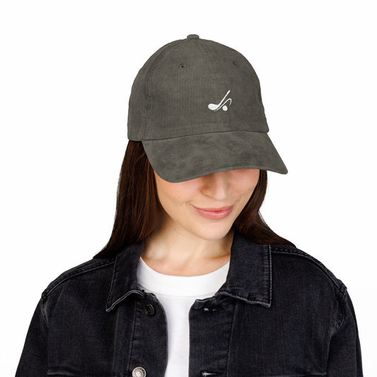 Minimal Golf Embroidery Cap | Corduroy Baseball Hat