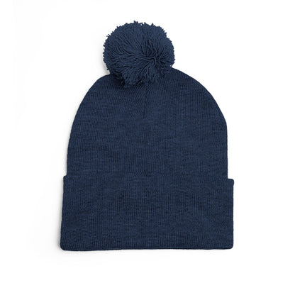 Embroidered Horse Logo Pom-Pom Knit Cap