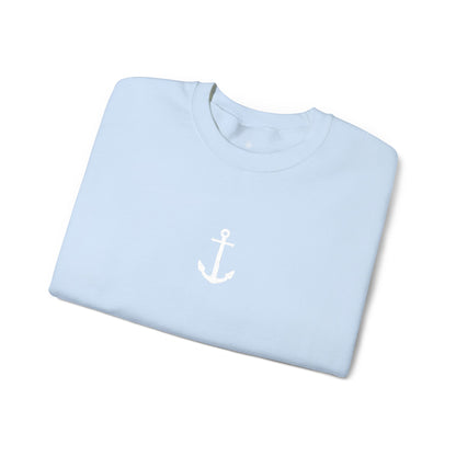Minimal Anchor Crewneck Sweatshirt | Nautical Maritime Symbol