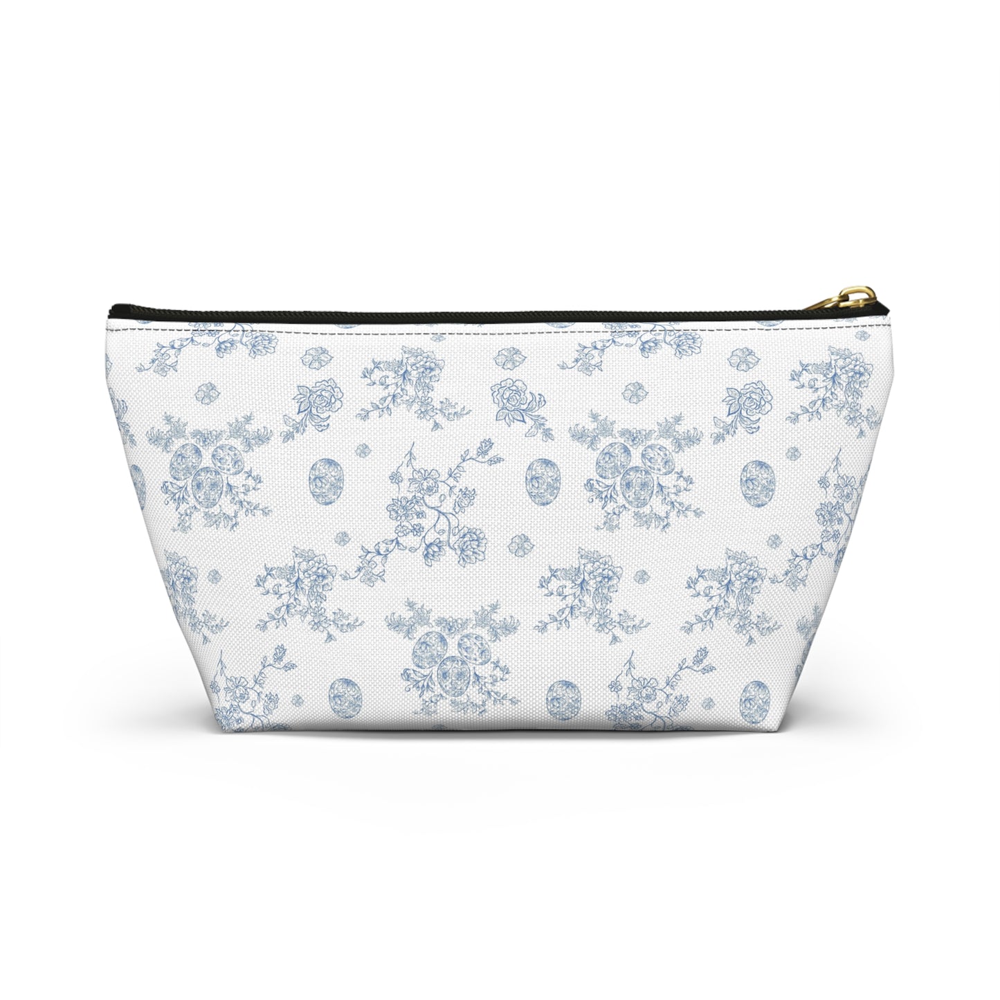 Blue Toile Floral Pattern Accessory Pouch