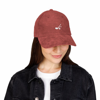 Minimal Golf Embroidery Cap | Corduroy Baseball Hat