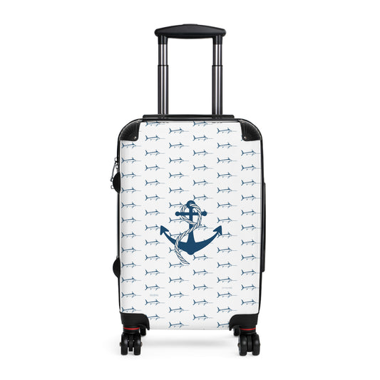 Nautical Anchor Pattern Suitcase | Sailboat Travel Luggage
