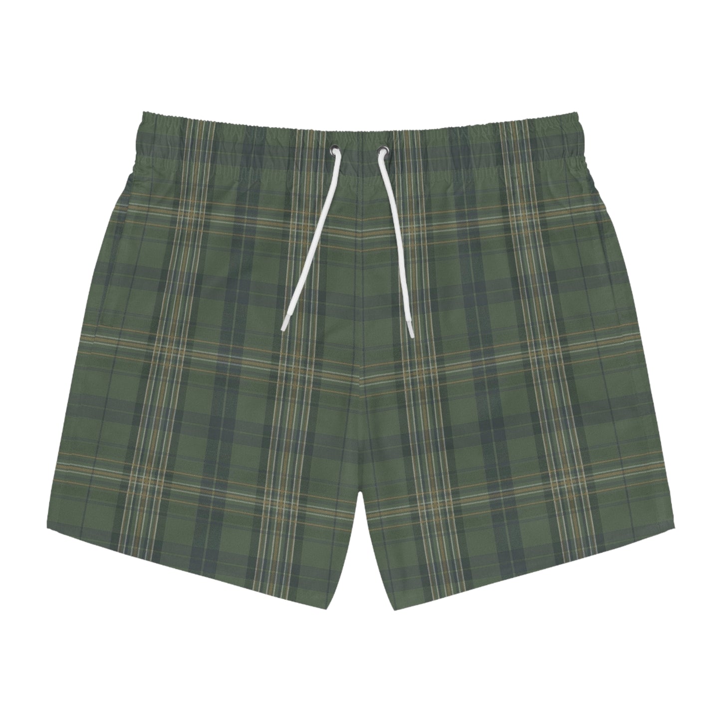Green Plaid Swim Trunks