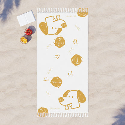 Boho Beach Cloth - yellow -  white design