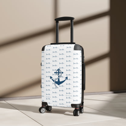 Nautical Anchor Pattern Suitcase | Sailboat Travel Luggage