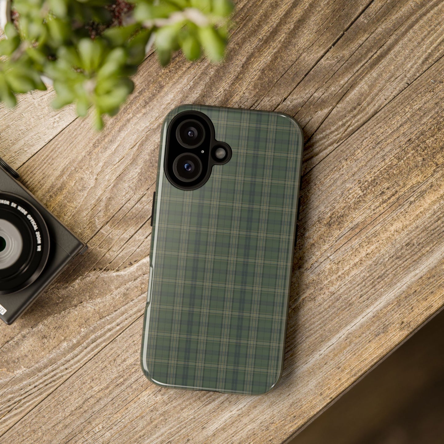 Green Tartan Plaid Phone Case | Tough Protective Phone Case