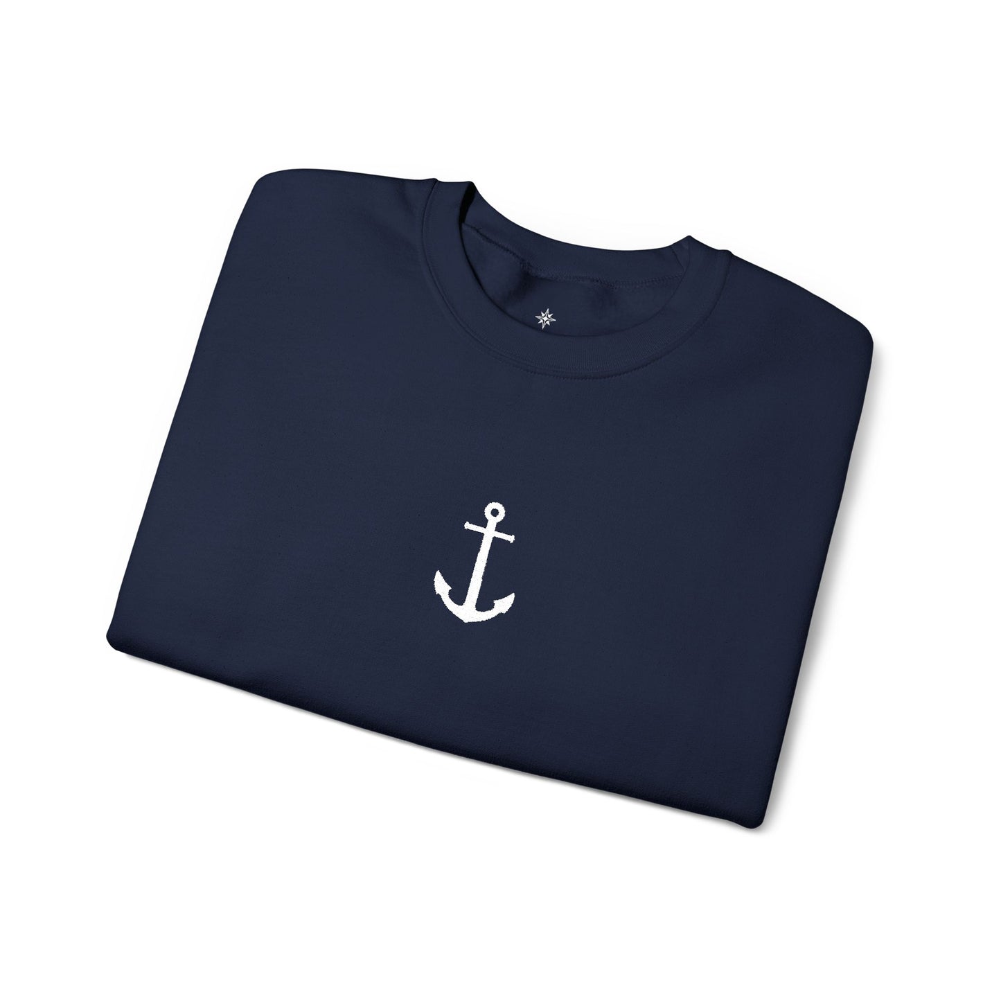 Minimal Anchor Crewneck Sweatshirt | Nautical Maritime Symbol