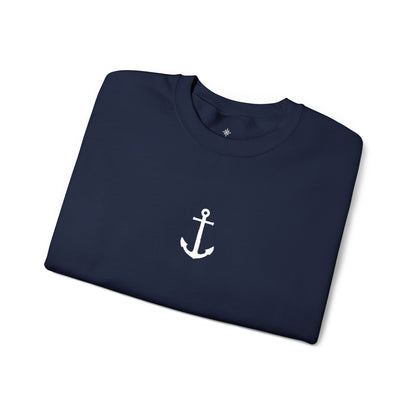 Minimal Anchor Crewneck Sweatshirt | Nautical Maritime Symbol
