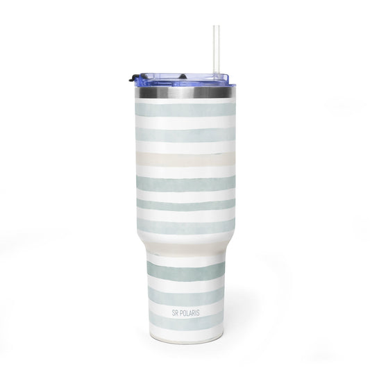 Soft Watercolor Stripes 40oz Tumbler | Vacuum Insulated Travel Mug