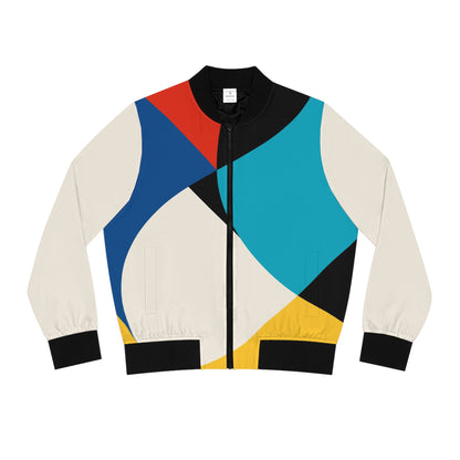 Abstract Geometric Colorblock Women's Bomber Jacket