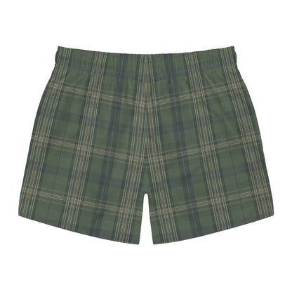 Green Plaid Swim Trunks