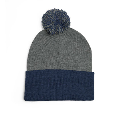 Embroidered Horse Logo Pom-Pom Knit Cap