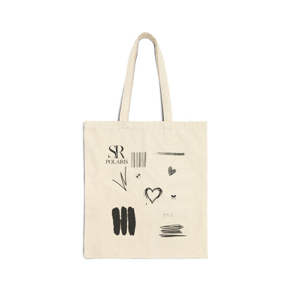 Abstract Doodle Hearts Tote Bag | Minimal Sketch Canvas Tote