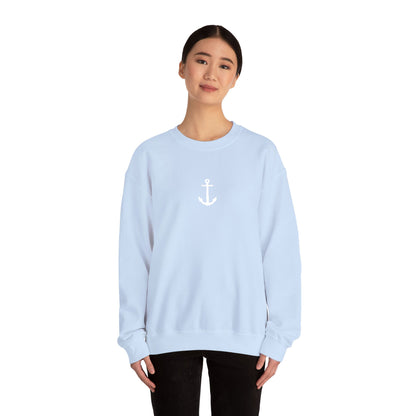 Minimal Anchor Crewneck Sweatshirt | Nautical Maritime Symbol