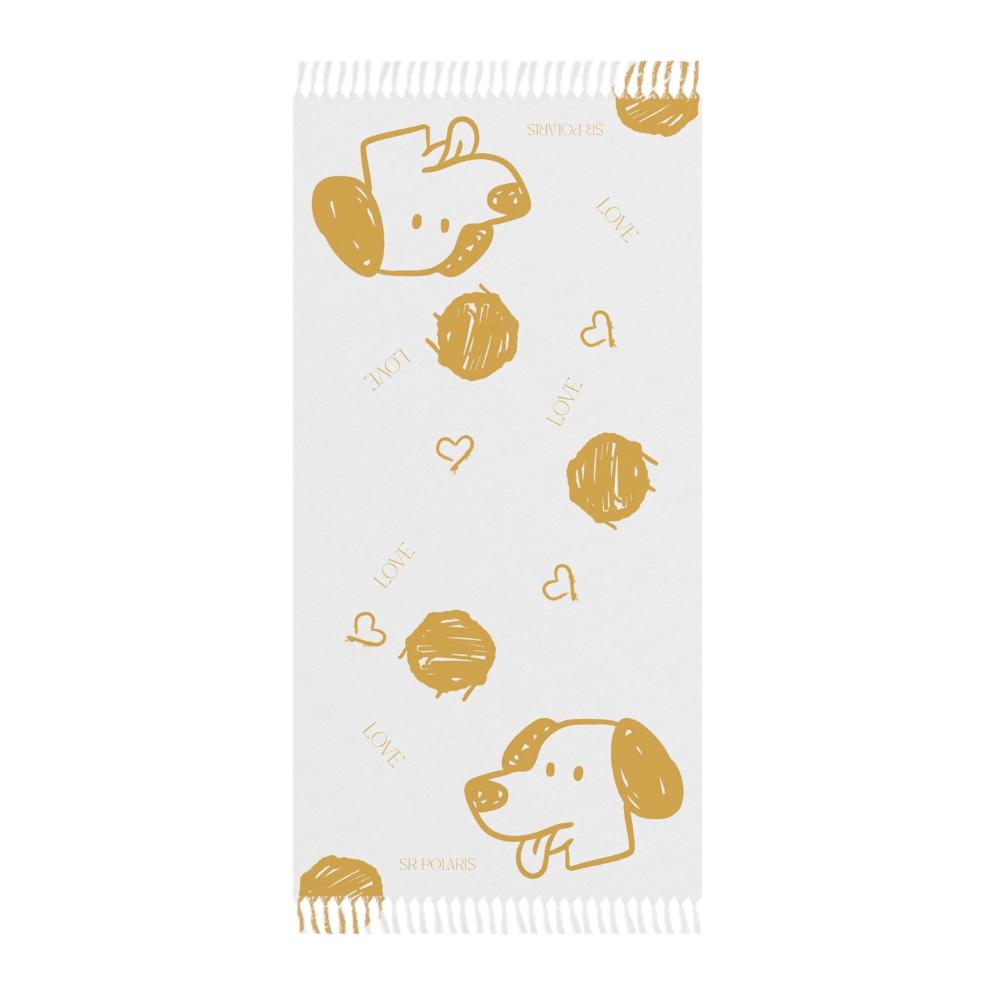 Boho Beach Cloth - yellow -  white design