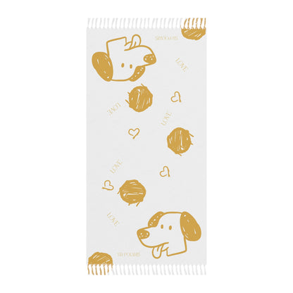 Boho Beach Cloth - yellow -  white design