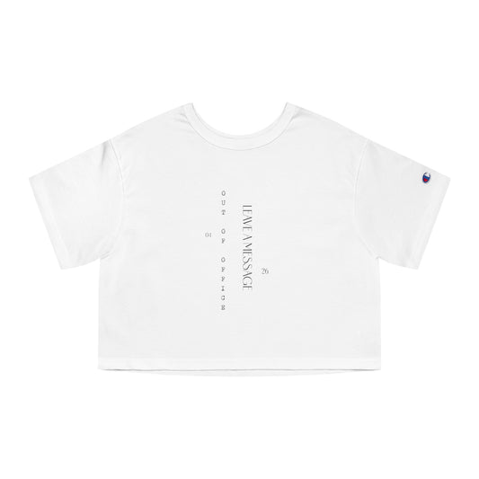 Minimal Vertical Text Crop Tee Crop T-Shirt | Minimalist Typography, Modern Streetwear
