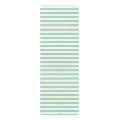 Mint Stripe Rubber Yoga Mat | Striped Exercise Mat