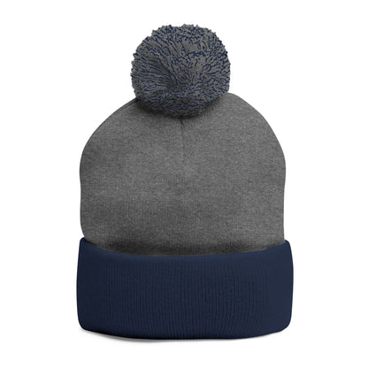 Embroidered Horse Logo Pom-Pom Knit Cap