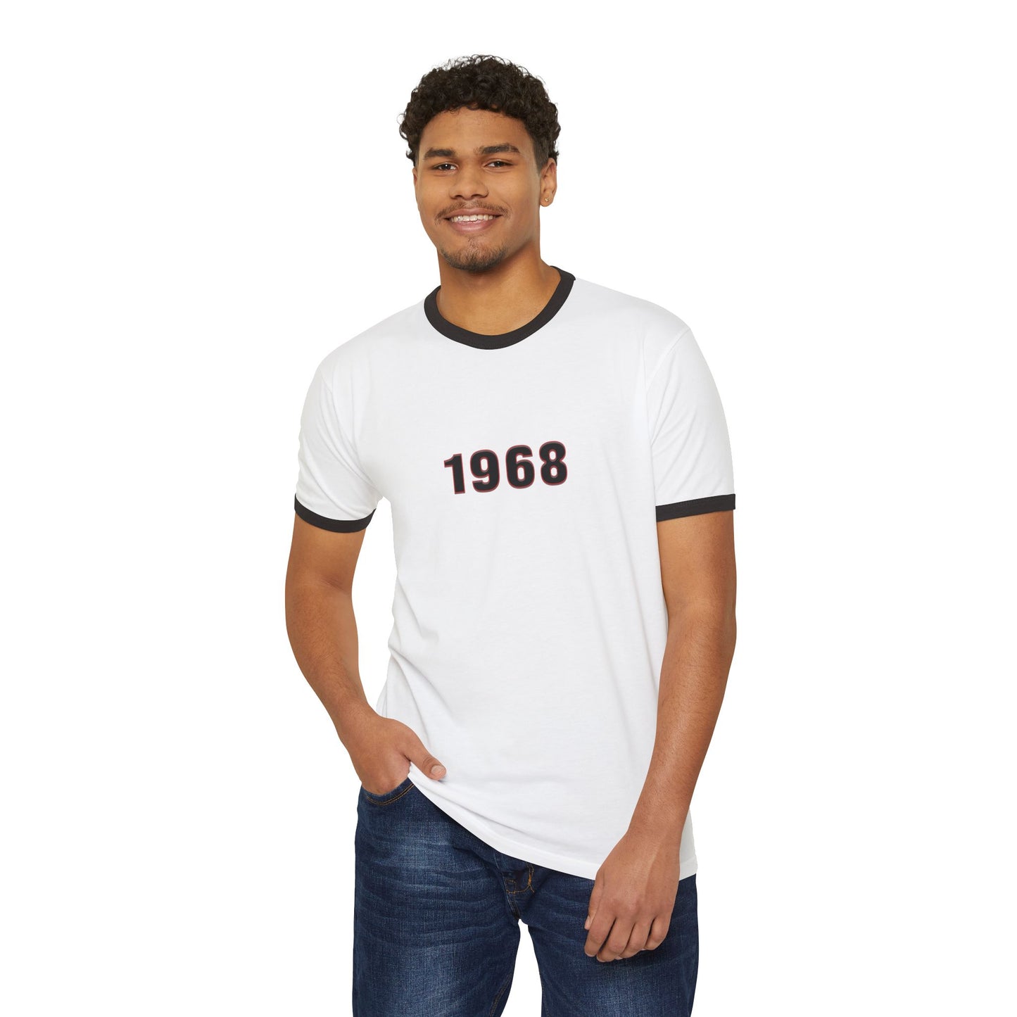 1968 Retro Year  T-Shirt | Vintage Numeric Ringer Tee
