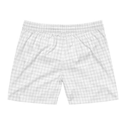 Light Gray Gingham Swim Shorts | Swim Shorts