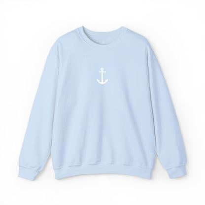 Minimal Anchor Crewneck Sweatshirt | Nautical Maritime Symbol