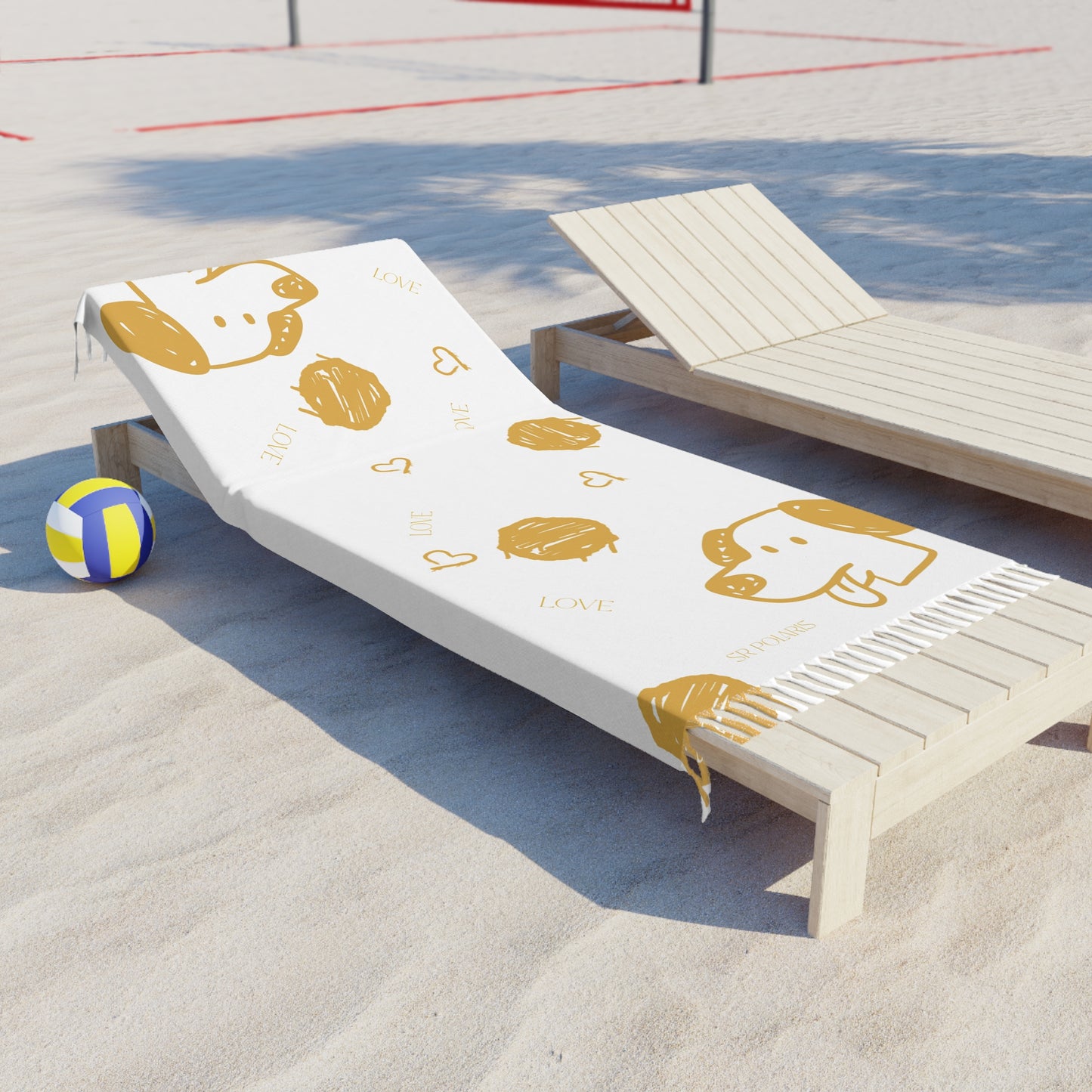 Boho Beach Cloth - yellow -  white design