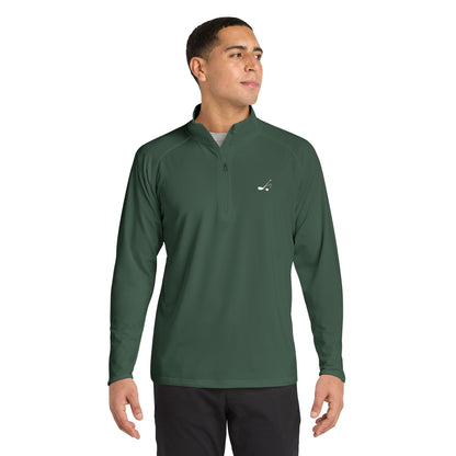 Men's Golf Quarter-Zip Pullover | Embroidered Sport-Wick Stretch I Women's Oversize Long Sleeve I Men's Regular
