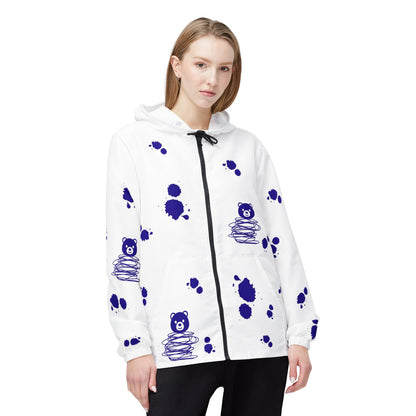 White and Blue Windbreaker Jacket