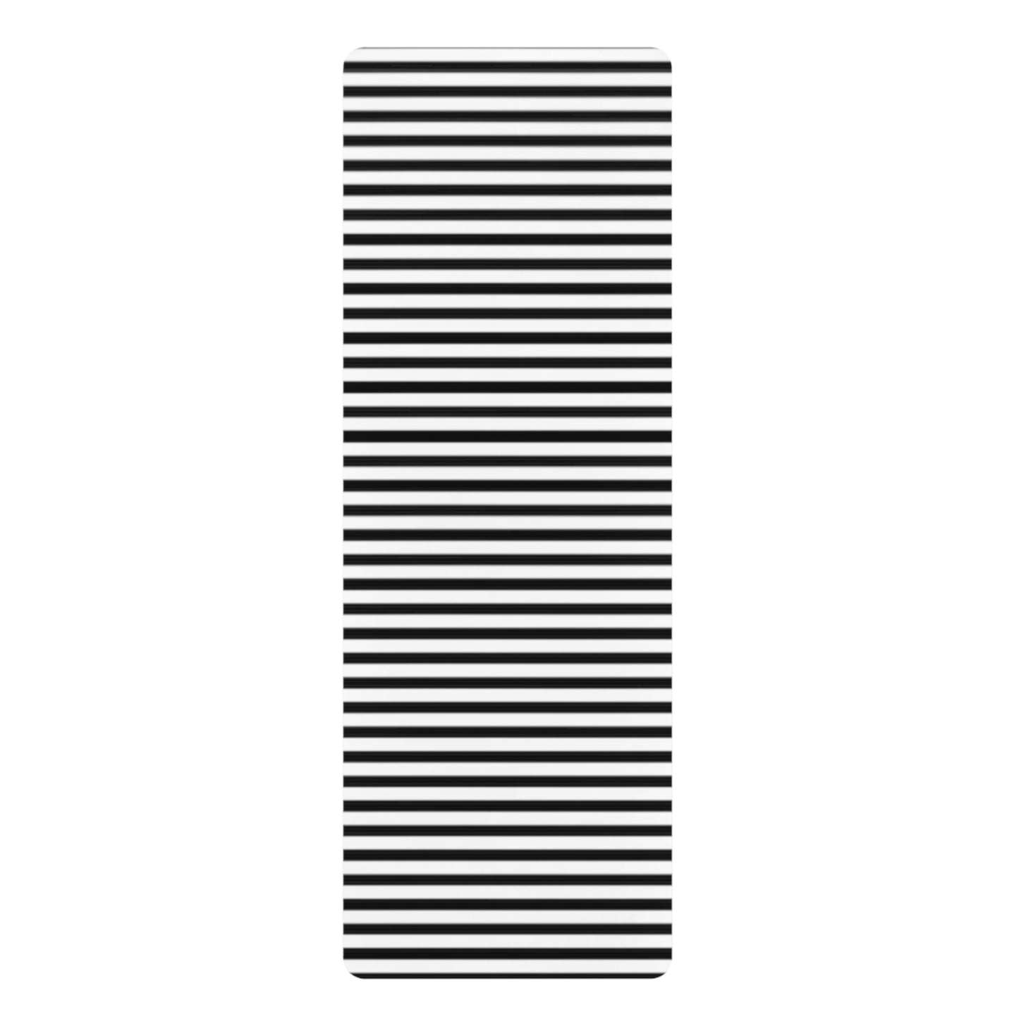 Black and White Striped Rubber Yoga Mat | Minimal Stripe Pattern
