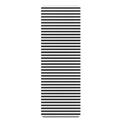 Black and White Striped Rubber Yoga Mat | Minimal Stripe Pattern