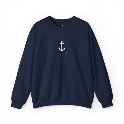 Minimal Anchor Crewneck Sweatshirt | Nautical Maritime Symbol
