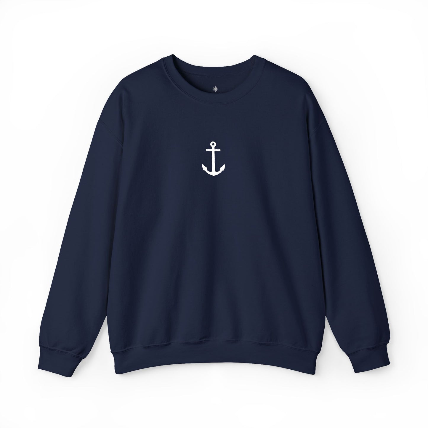 Minimal Anchor Crewneck Sweatshirt | Nautical Maritime Symbol