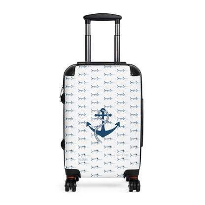 Nautical Anchor Pattern Suitcase | Sailboat Travel Luggage
