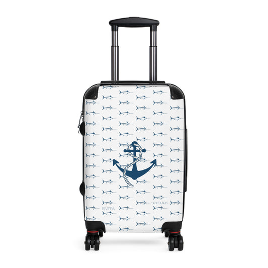 Nautical Anchor Pattern Suitcase | Sailboat Travel Luggage