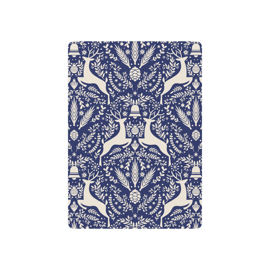 Vintage Floral Deer Pattern Poker Playing Cards | Decorative Back, Ace Spade Face