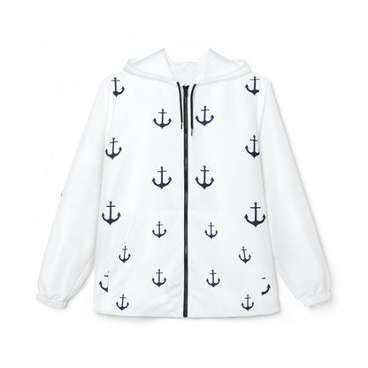 Navy Anchor Pattern Windbreaker