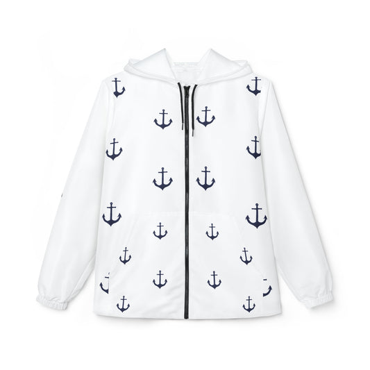 Navy Anchor Pattern Windbreaker / Lightweight