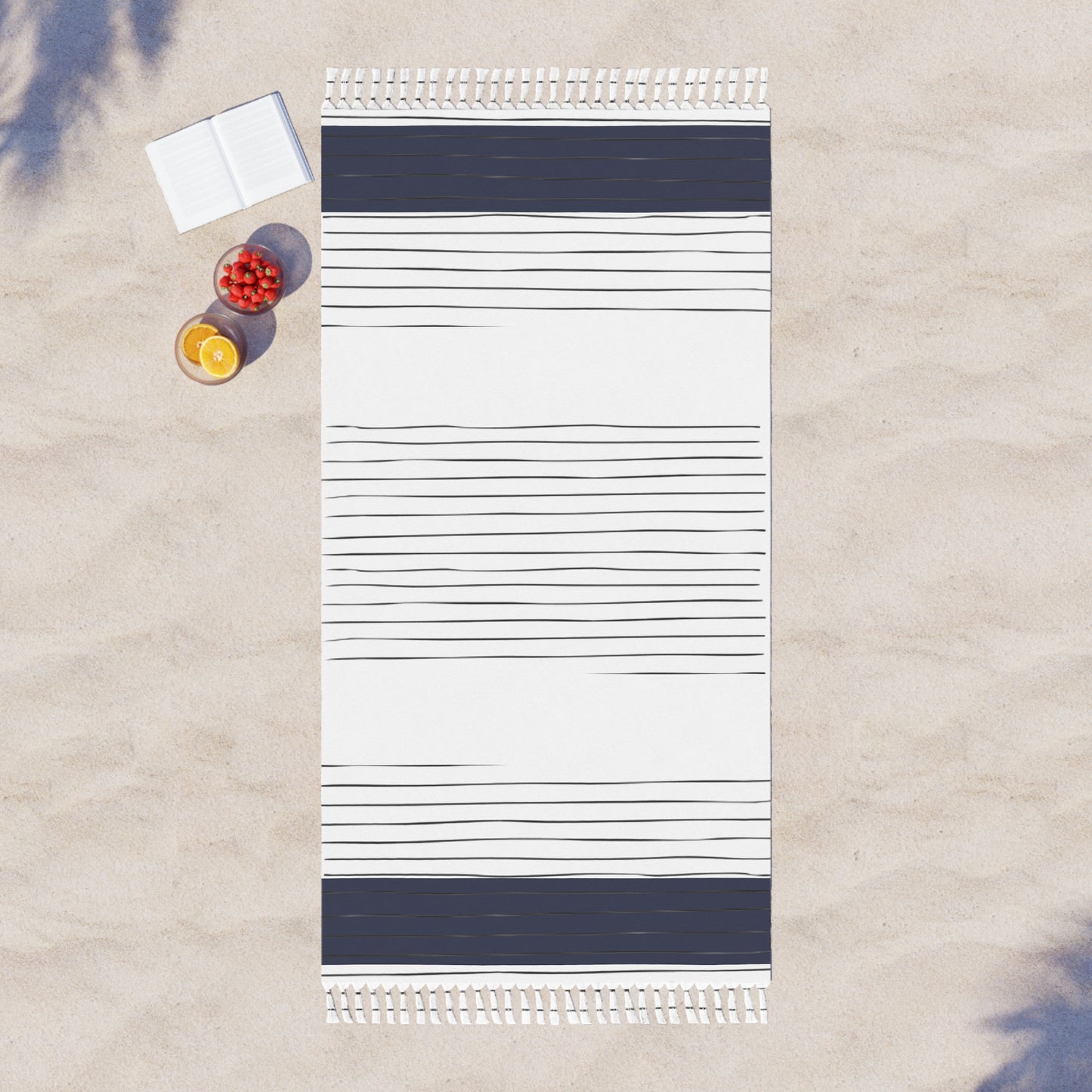 Striped Boho Beach Towel | Lightweight Turkish Peshtemal