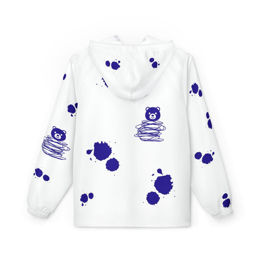 White and Blue Windbreaker Jacket