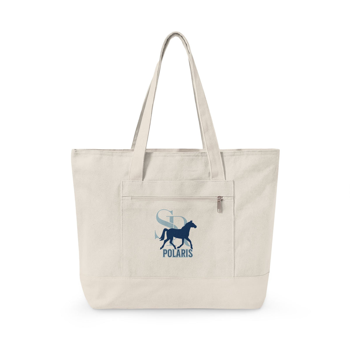 SR Polaris Horse Logo Zippered Canvas Tote