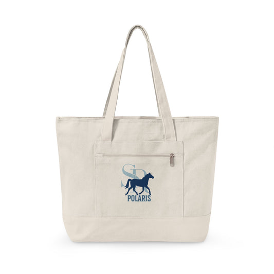 SR Polaris Horse Logo Zippered Canvas Tote