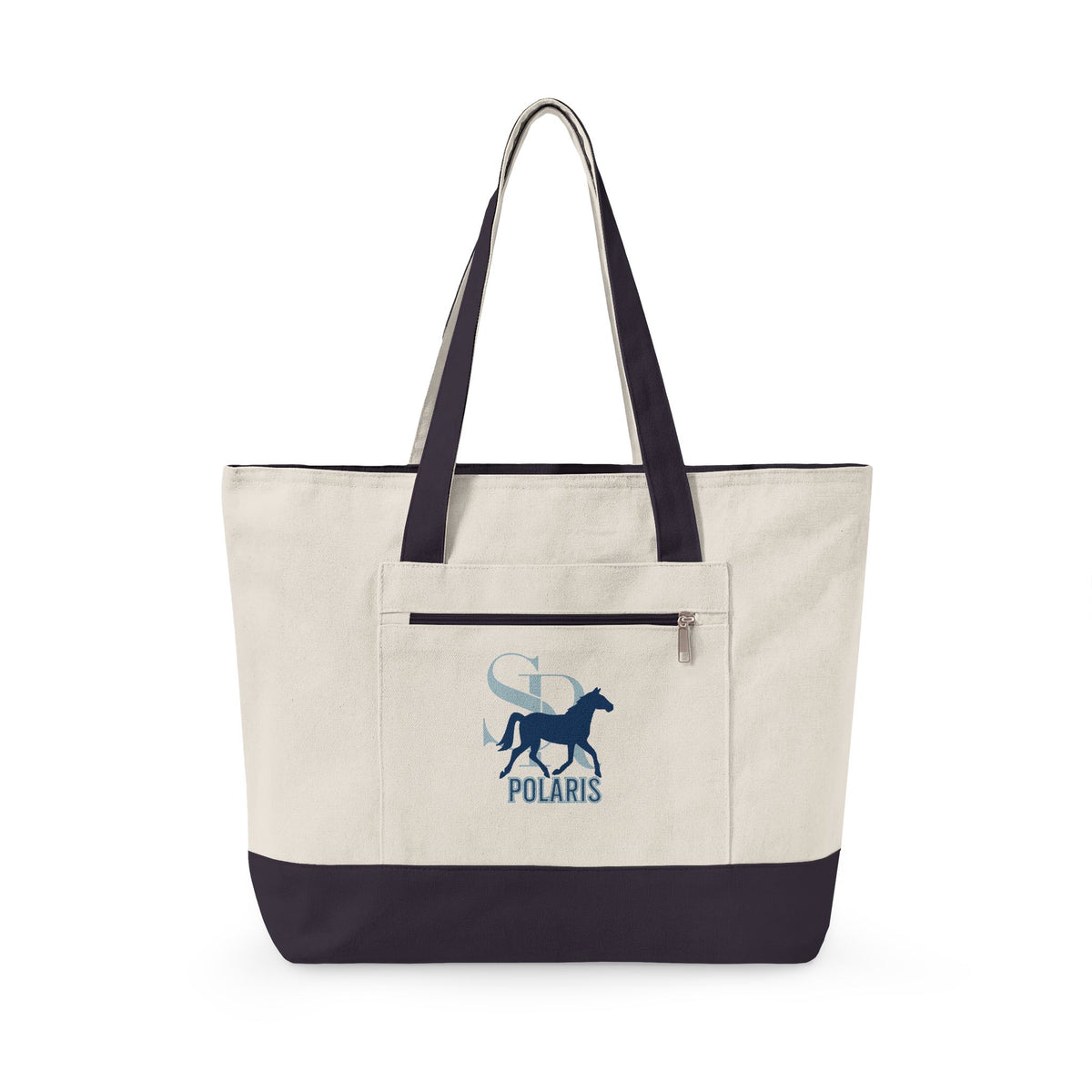 SR Polaris Horse Logo Zippered Canvas Tote